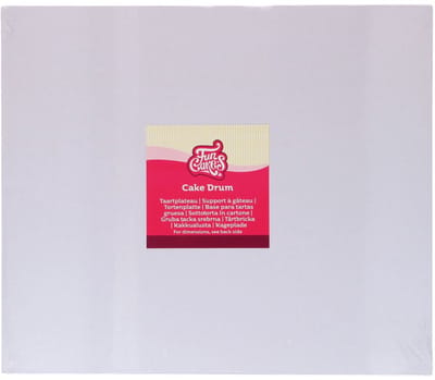 FunCakes Cake Drum Rechthoek - Wit - 45x35 cm / 12 mm - Taartonderlegger - Taartkarton