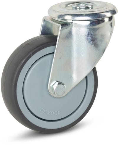 Apparaten zwenkwiel met centraal gat - 100mm - 110kg