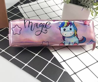 Akyol - Roze eenhoorn etui – roze – unicorn etui -meisjes etui -eenhoorn – etui – kinderen – school – liniaal – potlood – gum – puntenslijper – tekenboekje