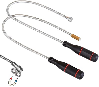 Set van 2 sterke bar magneten met flexibele 50 cm gooseneck, ideaal voor het oppakken van kleine voorwerpen, handig en draagbaar hulpmiddel voor klussen