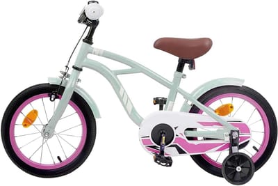 Kinderfiets Lichtgroen - Jongensfiets Meisjesfiets - Leren Fietsen - Verstelbaar Zadel Handvat - 14 Inch - Lichtgroen