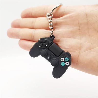 Porte-clés Manette de Jeu Vidéo pour Hommes Mini Modèle Joystick Porte-clés Pour Hommes Femmes Manette de Contrôle de Simulation Porte-clés noir