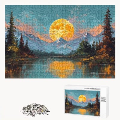 Houten Puzzel - Legpuzzel Volwassenen - Ontspanning Thuis - Premium Lindehout Kwaliteit - 3000 Stukjes - Zonsondergang