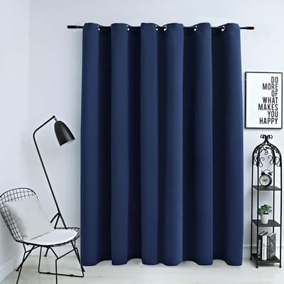 vidaXL - Gordijn - verduisterend - met - metalen - ringen - 290x245 - cm - blauw