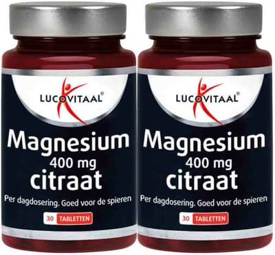 Lucovitaal Magnesium Citraat 400mg - 2 x 30 tabletten - Voordeelverpakking