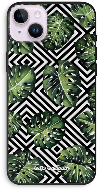 Case Company® - Hoesje geschikt voor iPhone 14 Plus hoesje - Geometrische jungle - Biologisch Afbreekbaar Telefoonhoesje - Bescherming alle Kanten en Schermrand