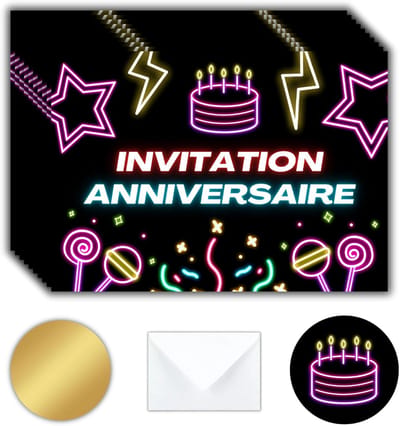 Uitnodigingskaarten Set - Verjaardag kaarten - Feest aankondigen - Krassticker verrassing - 10 kaarten - Veelkleurig