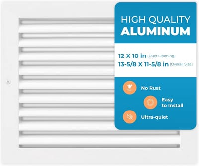 Aluminium Ventilatie Rooster 30.5 x 25.5 cm - Wand- en Plafondrooster voor Optimale Luchtstroom