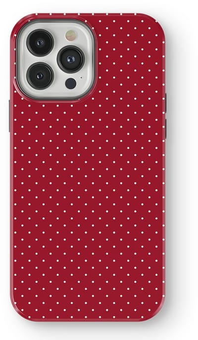 Micro Dots Tough Hoesje geschikt voor iPhone 13 Pro | Geschikt Voor Mag | Stippen Motief Backcover geschikt voor iPhone 13 Pro Red Velvet