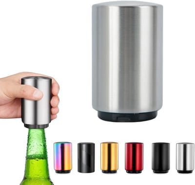 Dailygoods- Bierflesopener Roestvrij Staal - Magnetische Bierflesopener - Keukengadget - Biergeschenk voor Mannen - Push-Down Mechanisme - Voor Thuisgebruik - Flesopener