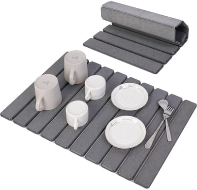 Unyqoos® Waterabsorberende afdruipmat voor keuken en badkamer met antislip onderlaag