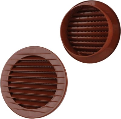 Ventilatierooster met gaas - Luchtstroom rooster - Luchtcirculatie bevorderen - Geïntegreerd insectengaas - Ø 60-160 mm - Wit