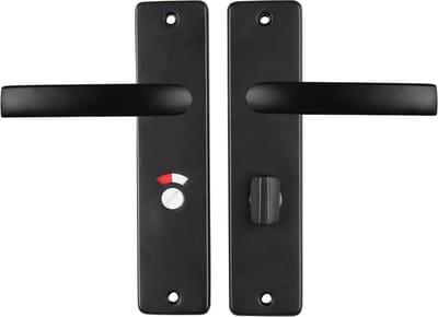 Starx Deurklink Zwart � Deurbeslag � Deurschild met Toiletsluiting (WC57�5) � Deurklink Blok