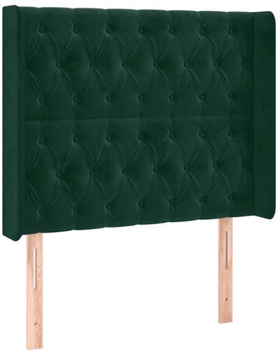 vidaXL - Hoofdbord - met - randen - 93x16x118/128 - cm - fluweel - donkergroen