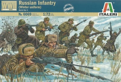 Italeri Modelbouwpakket Militaire voertuigen - 6069 Russian Infantry in Winter Uniform - Russische Soldaten WWII - 48 Figuren Plastic - 1:72 - Modelbouw