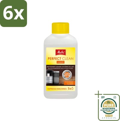 Melitta - Perfect Clean – Melksysteemreiniger – Voor volautomatische espressomachines – 250 ml - Voordeelverpakking - 6 stuks - Melkschuim reinigen - Melksysteem schoonmaken