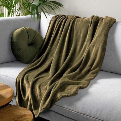 Dutch Decor - SIDNEY - plaid 140x180 cm - fleece deken - 100% gerecycled - Military Olive - groen