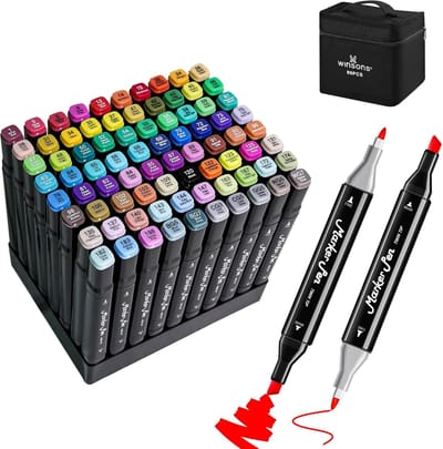 Alcohol Markers - 80 Kleuren - Sneldrogend en Niet-toxisch - Dubbele Punt voor Precisie - Voor Kunstenaars en Hobbyisten