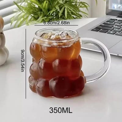 Ins Stijl Transparante Glazen Kop Onregelmatige Hittebestendige Koffiemok Zomerdranken Melk Sap Waterbeker Cocktail Bierglas Kopjes 301-400ml brown