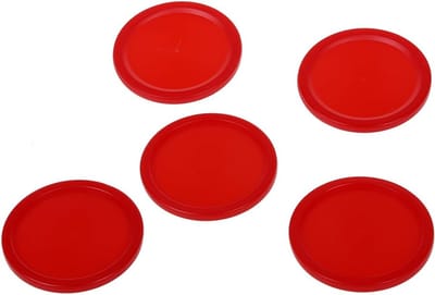 Air Hockey Pucks - Tafelspel Accessoires - Spelplezier Thuis - Mini Stijl - 50mm Diameter - Rood