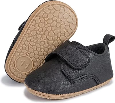 Steppies - Babyschoentjes PU Leer - Zwart - 0-6 maanden - Maat 17-18