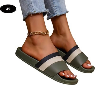 Bovista Badslippers Dames - Comfortabel - Flip Flops - Sauna - Zomer - Donkergroen - Maat 45