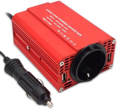 White-Label® Omvormer 12v 230v Zuivere Sinus - Spanningsomvormer - 300W - Rood