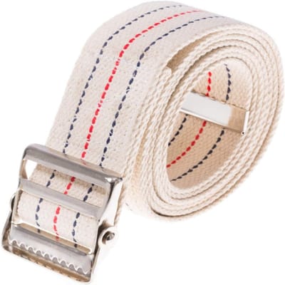 Oneay Transfer- en loophulpriem (met metalen gesp) – Een hulpmiddel voor transfers, lopen en staan, ontworpen voor beginners, 5 cm breed (beige gestreept, 152 cm lang).