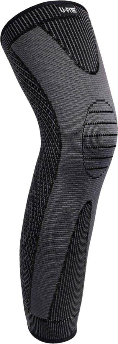 U Fit One 1 Stuk Been Compressie Brace - Been Verband - Knee Sleeves - Beenwarmers - Sport ondersteuning - Zwart - Maat: M
