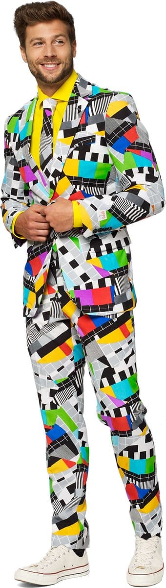 OppoSuits Testival - Mannen Kostuum - Verkleedpak - Carnavalskleding - Gekleurd - Carnaval - Maat EU 46