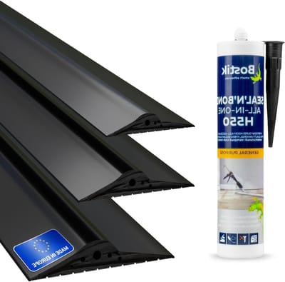 Garagedeur Afdichting - Vloerafdichting Rubber - Garage Beschermen - EPDM Weerbestendig - 4 meter - Zwart