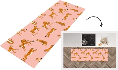 Keukenloper - Loper keuken - Cheetah - Patroon - Kat - 150x50 cm - Keukenloper vinyl