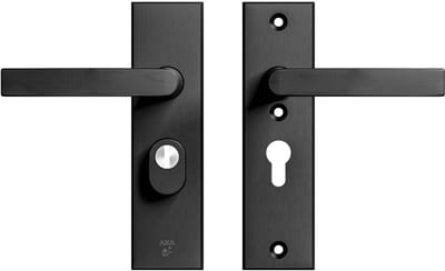 AXA Veiligheids Deurbeslag set - Edge Plus - Deurkruk Aluminium - Kruk/Kruk - SKG3 - PC72 met kerntrekbeveiliging - Kort Schild