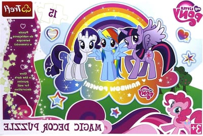 My Little Pony Puzzel - Legpuzzel Kamerdecoratie - Kinderkamer Versieren - Glow in the Dark - 15 Stukjes - Multicolor