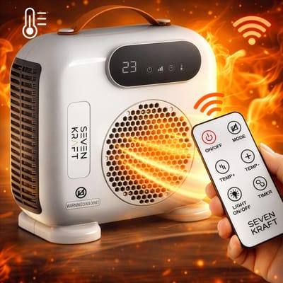 2000W thermische ventilator Snelle en efficiënte verwarming met afstandsbediening, veilig beveiligingssysteem, 2 in 1 voor alle seizoenen