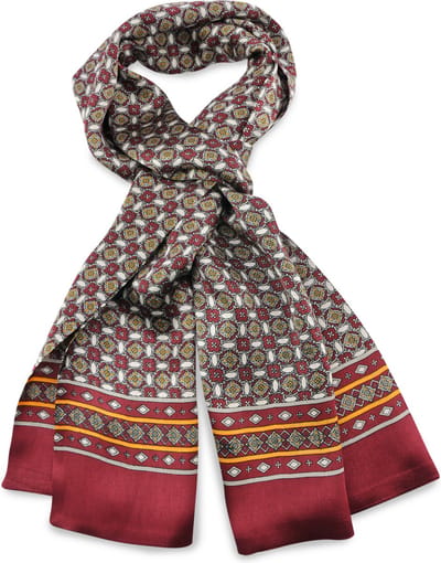 We Love Ties - Sjaals - Herensjaal Bellissimo rosso - rood / grijs / geel / wit