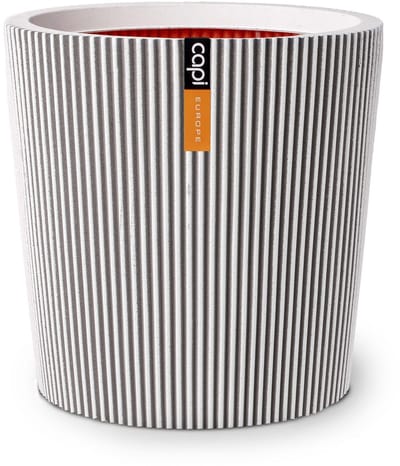 Capi Europe - Vaas conisch Groove NL - 36x34 - Ivoor - Opening Ø29 - Bloempot voor binnen en buiten - Levenslang garantie - Breukbestendig - 100% Recyclebaar - CO2 Neutraal geproduceerd - KGVI612