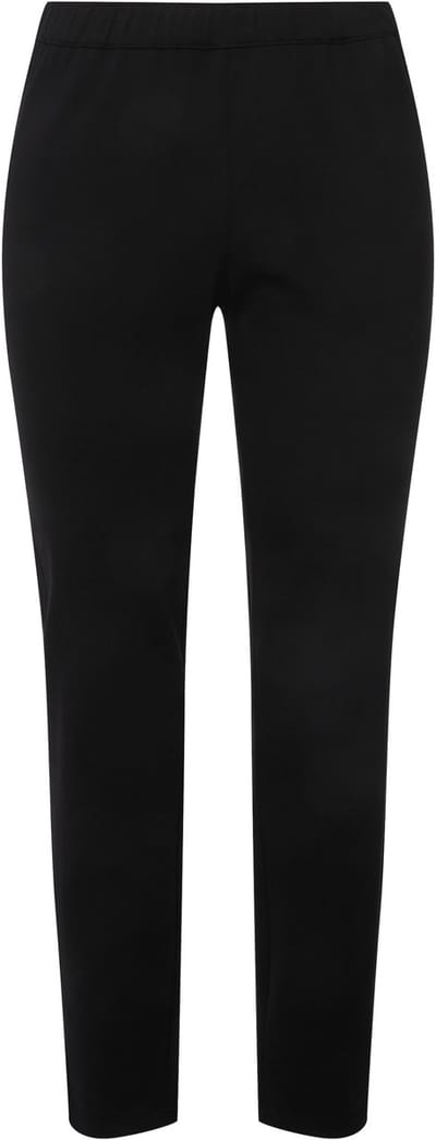 Ulla Popken - Dames - Punto-broek Sienna smalle pijp elastische tailleband - Zwart - Maat 42
