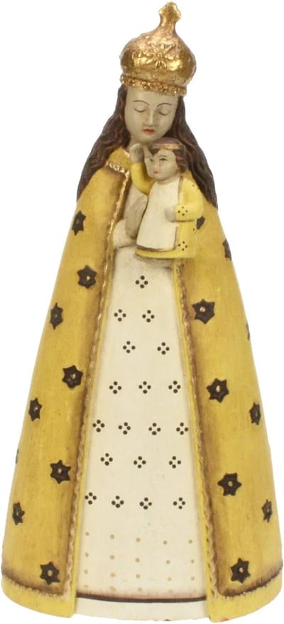 Madonna met kind geel/bruin 16x9x32cm