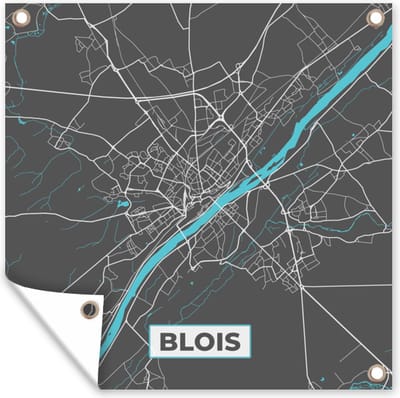 Tuin poster Blois - Frankrijk - Stadskaart - Kaart - Plattegrond - 200x200 cm - Tuindoek