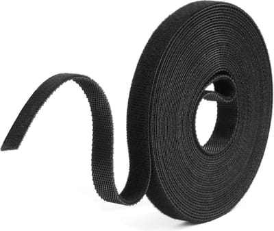 Kabelbinders 5 m - Hersluitbaar Klittenband Zwart - 10 mm Breed - Zelfklevende Klittenband Tape - Thuisorganisatie