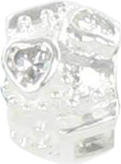 Quiges - 925 - Zilveren - Bedels -Sterling zilver - Beads - Zirkonia Hartjes Kraal Charm - Geschikt – voor - alle bekende merken - Armband Z533