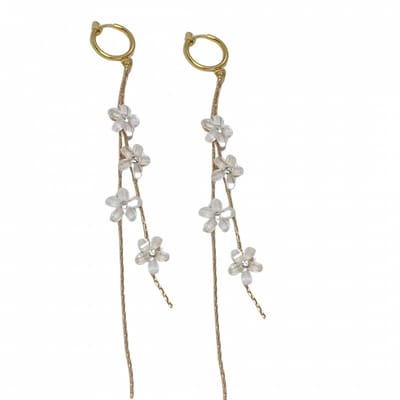 Klem oorbellen - bloemen - goudkleurig- geen gaatje- Charme Bijoux