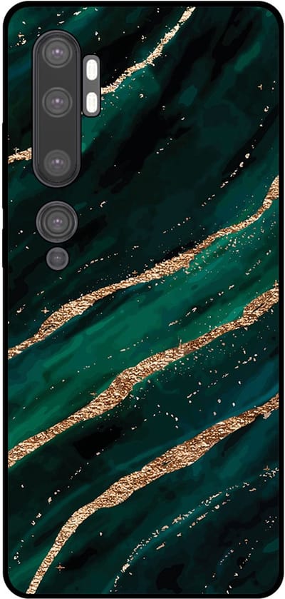 Smartphonica Telefoonhoesje Geschikt voor Xiaomi Mi Note 10 / 10 Pro met marmer opdruk - TPU backcover case marble design - Groen Goud geschikt voor Xiaomi Mi Note 10;Xiaomi Mi Note 10 Pro