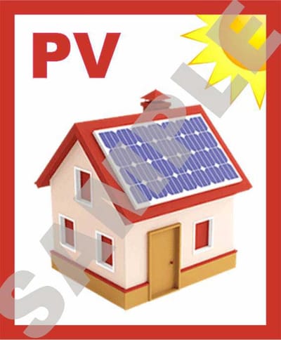 10 stuks PV Sticker NEN1010 voor zonnepaneel installaties, 5x6cm