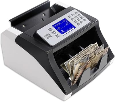 Valutateller - Geldteller Biljetten - Contant Geld Tellen - Automatische Waardeberekening - 300 mm breed - Zwart