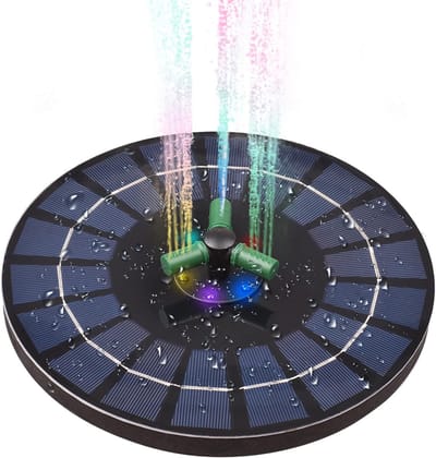 Sogiol® LED Solar Fontein op Zonne Energie - Drijvende Fontein Pomp met Accu en Verlichting - 6 Sproeikoppen - Solar Vijverpomp met Waterfontein - Overdag & Avond - Milieuvriendelijke Fontein - Voor Tuin / Vijver / Zwembad