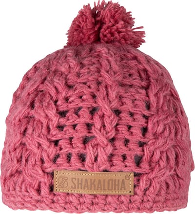 Shakaloha Gebreide Wollen Muts Heren & Dames Beanie Hat van schapenwol met fleece voering - Broh Beanie Fuchsia Unisex - One Size Wintermuts