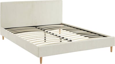 sweeek - Bed met lattenbodem en hoofdeinde, b 211 x d 167,5 x h 89cm, corduroy afwerking