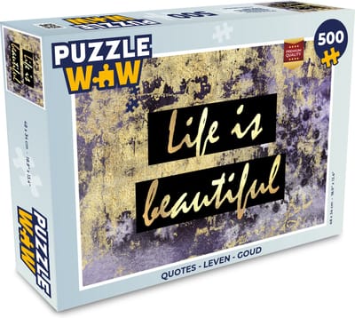 Puzzel Quotes - Leven - Goud - Legpuzzel - Puzzel 500 stukjes
